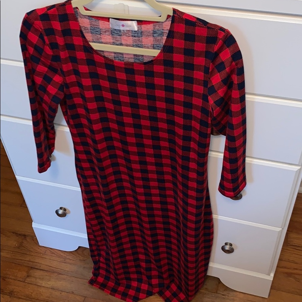 Buffalo check midi dress